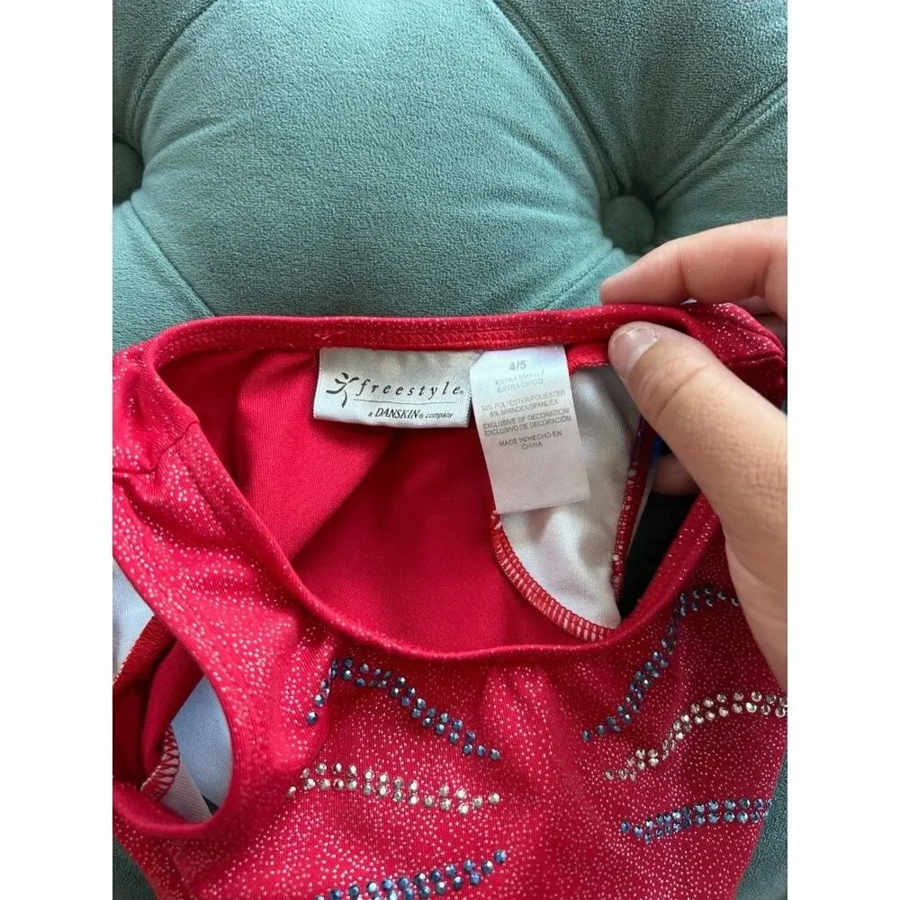 Gymboree Girls Shirt and Leotard Bundle Red White and Blue